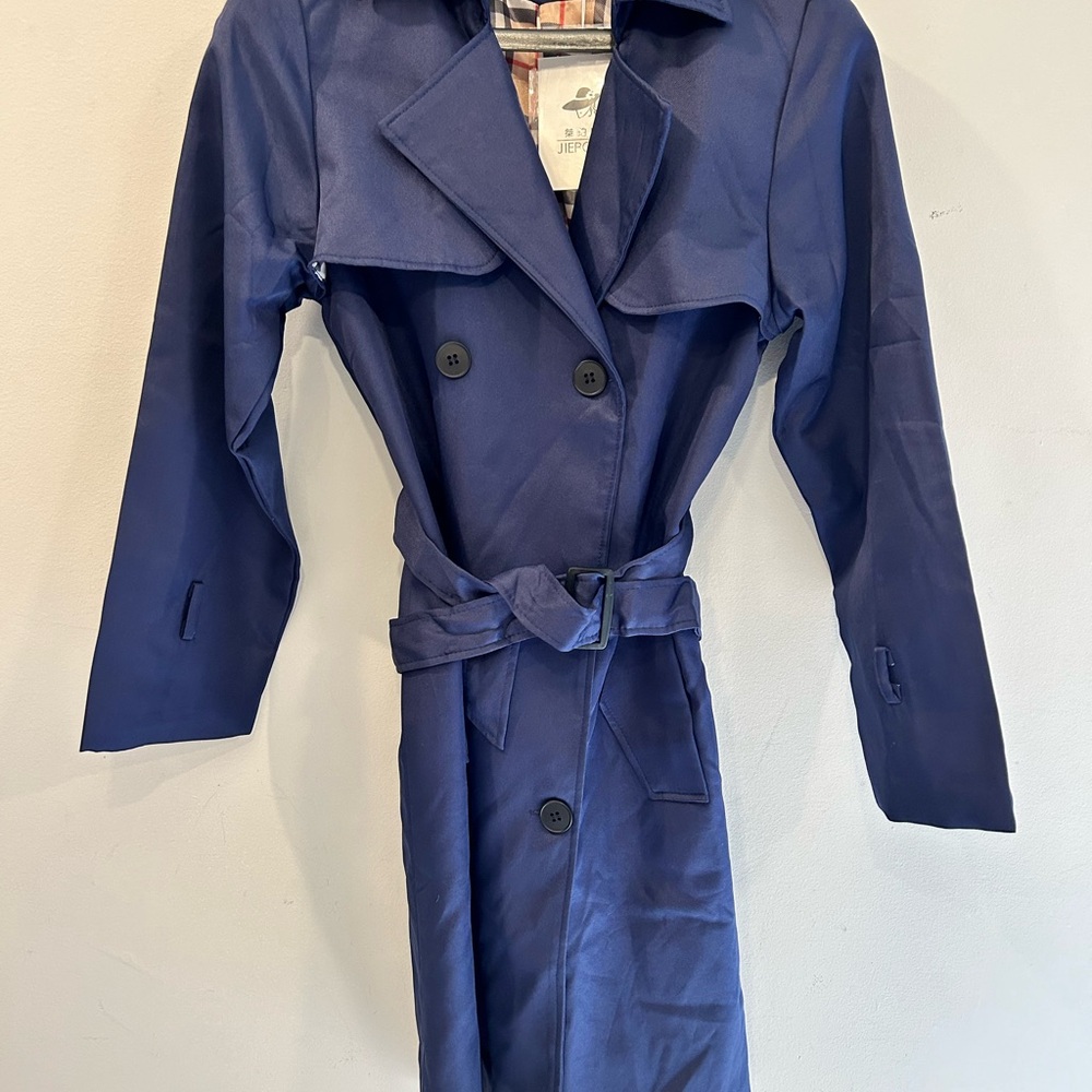 Classic Blue Trench Coat